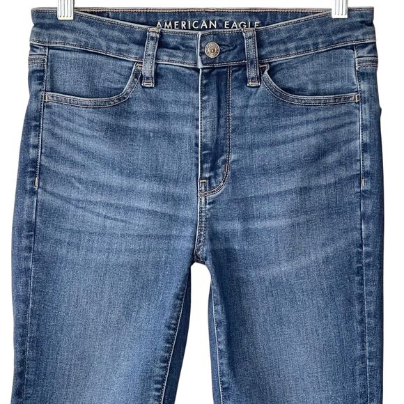 American Eagle High-Rise Jegging Medium Wash Size 6 Long Next Level Stretch - Picture 3 of 10